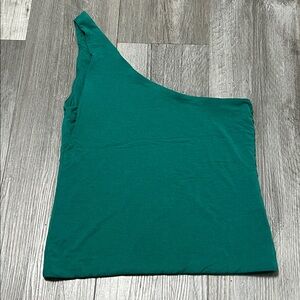 J.Crew women’s one shoulder strap top/ dark teal color/ size M